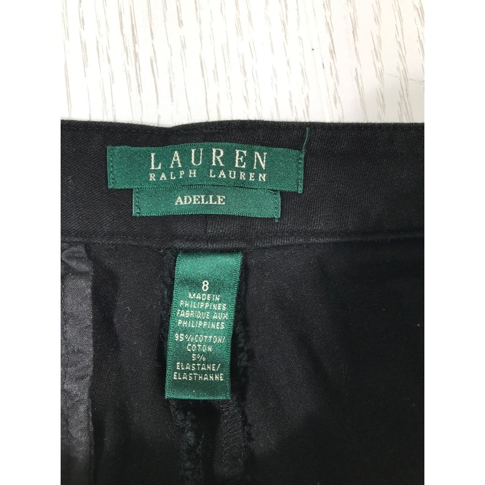 Lauren Ralph Lauren Chino Pants Women 8 Black Adele Dress Pant Straight 2 Pair - Picture 9 of 11